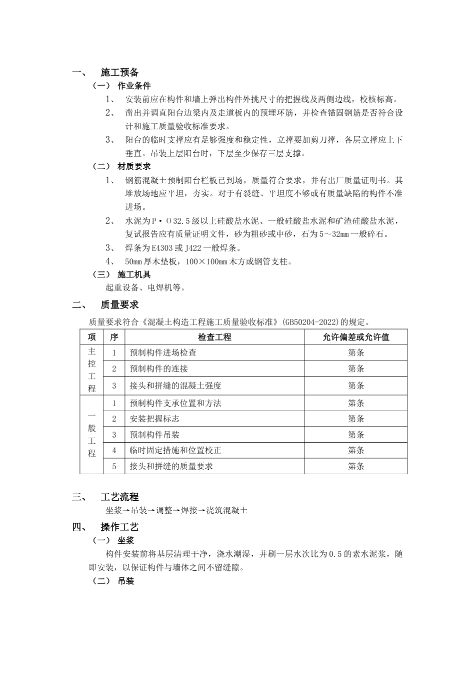 预制阳台栏板安装工程_第1页