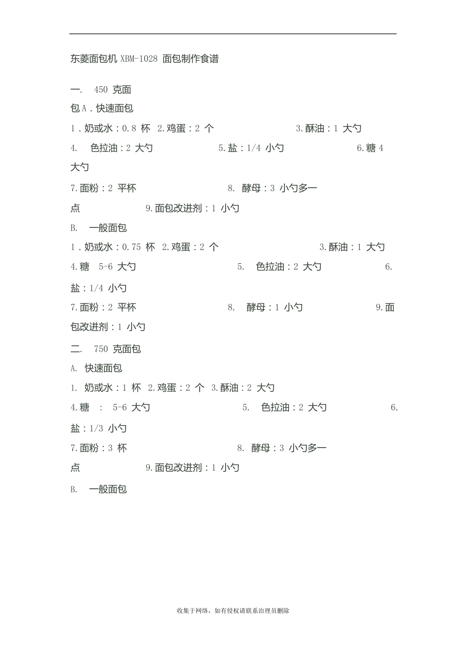 东菱1028面包机食谱教学提纲_第2页