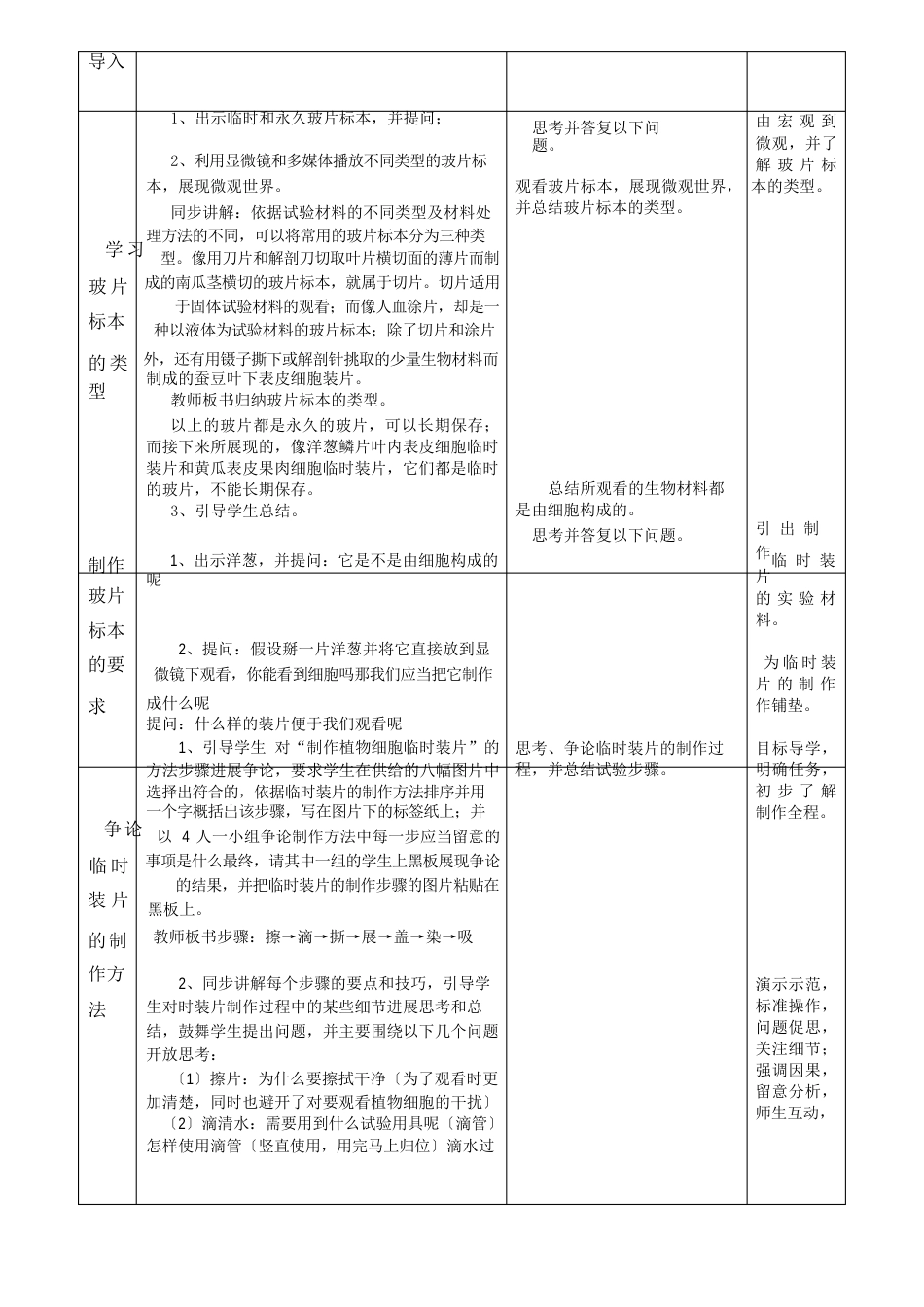 初中七年级生物教案《植物细胞》(第一课时)“衡水杯”一等奖_第2页