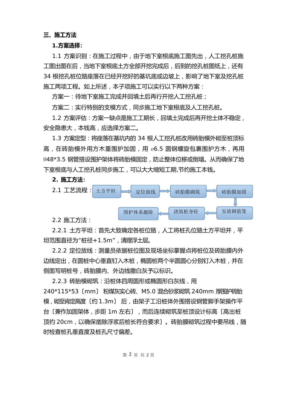 挖孔桩砖胎模支护施工技术总结_第2页