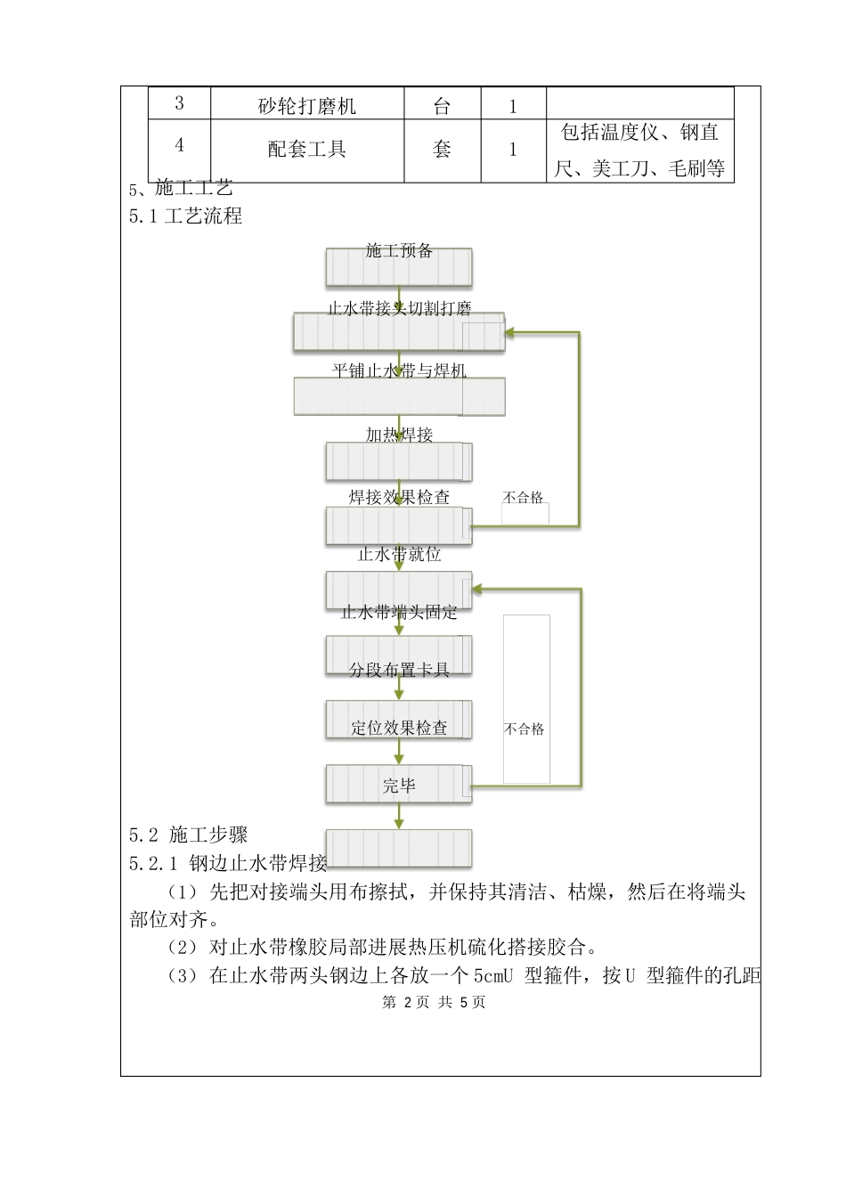 止水带卡具与焊接技术交底_第2页