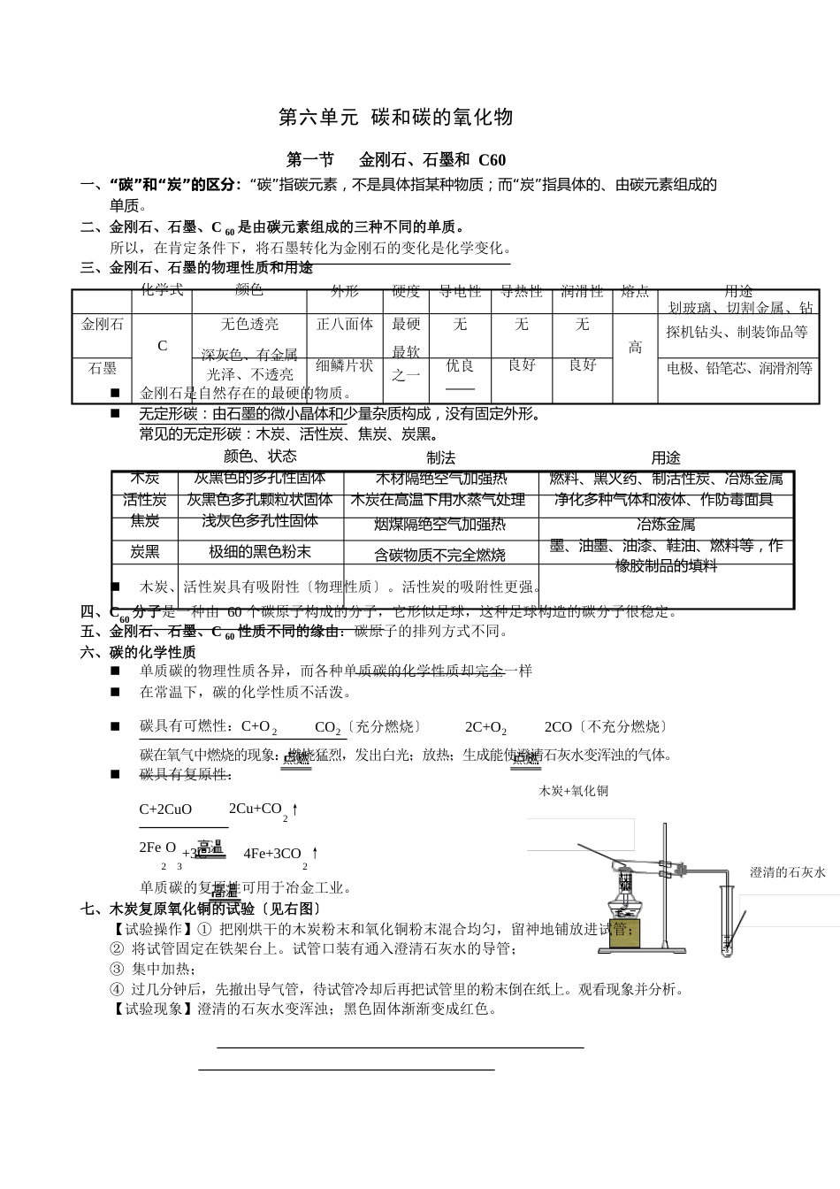 初中化学第六单元知识点_第1页