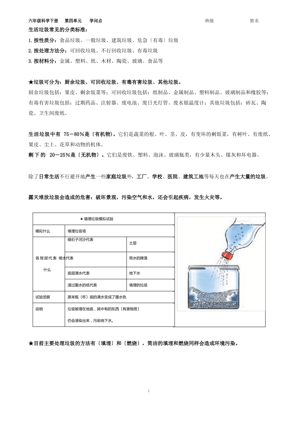 六年级科学下册第四单元知识点_第1页