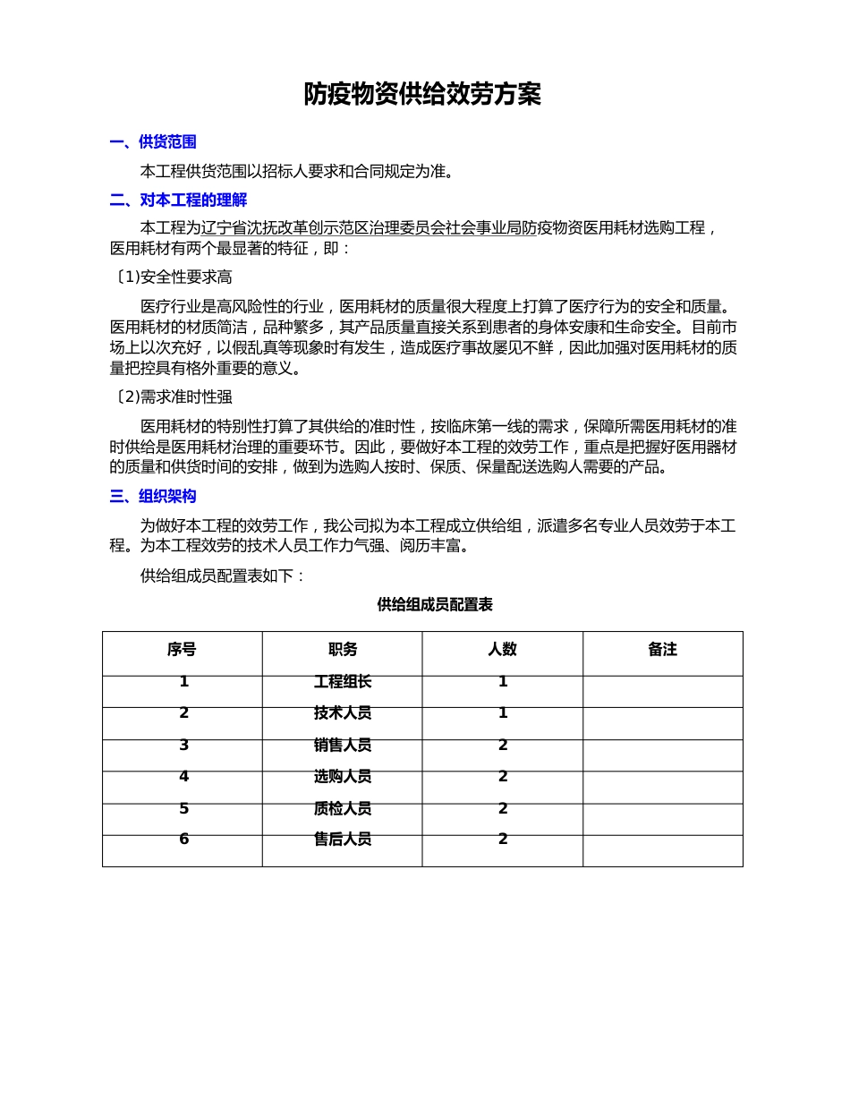 防疫物资供货方案_第1页