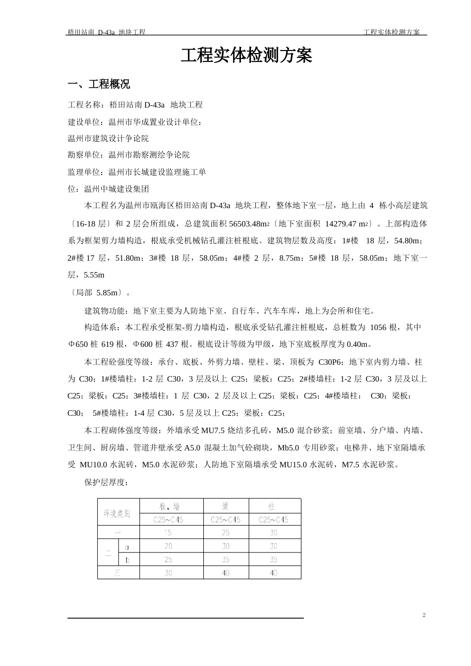 建筑工程实体检测方案_第1页