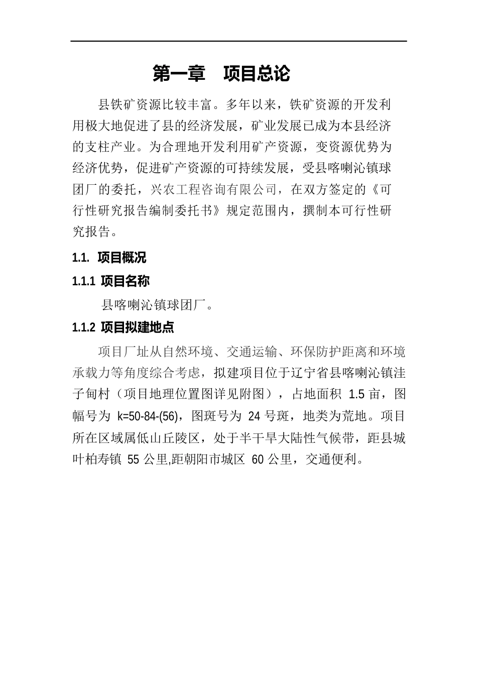 球团厂建设项目可行性研究报告_第1页