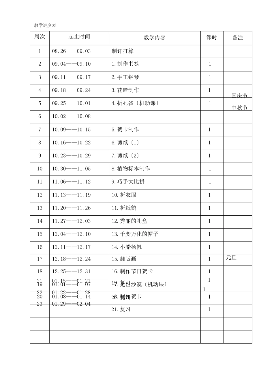 第一学期二年级手工制作教案_第3页