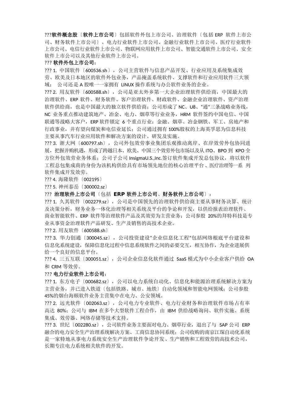 中国软件上市公司一览_第1页