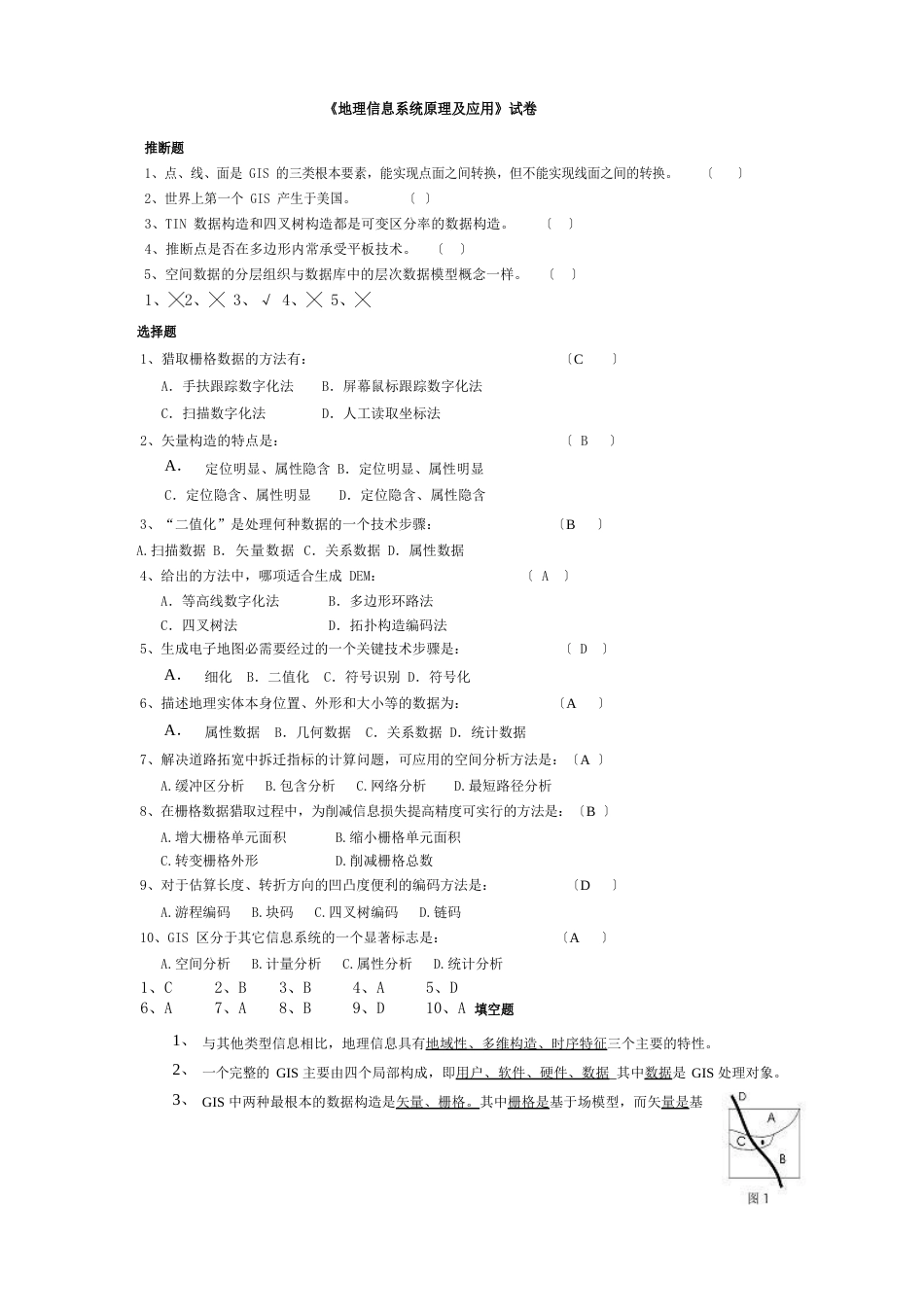 地理信息系统考试试卷_第1页