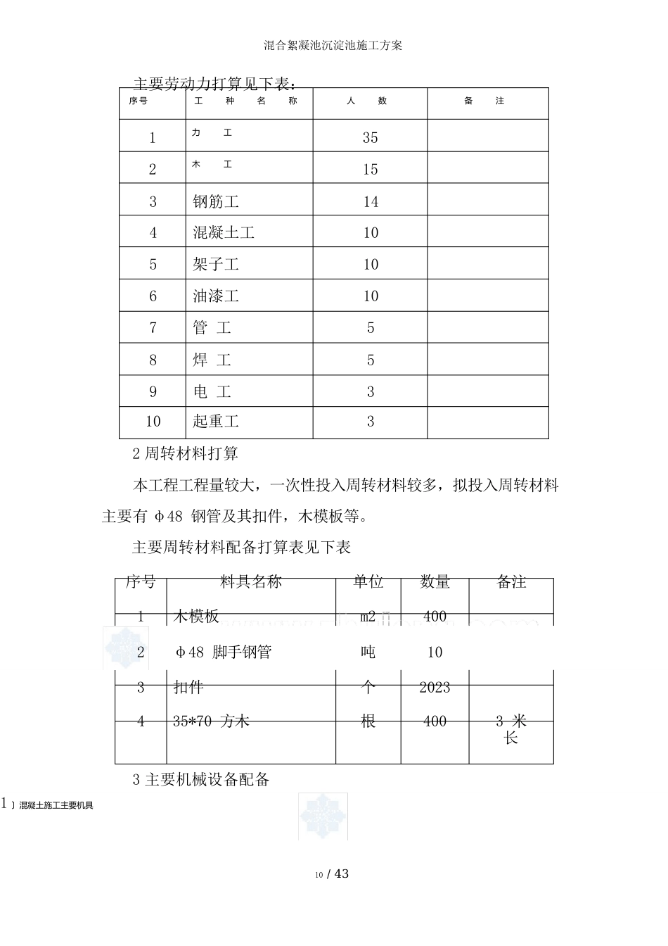 混合絮凝池沉淀池施工方案_第3页