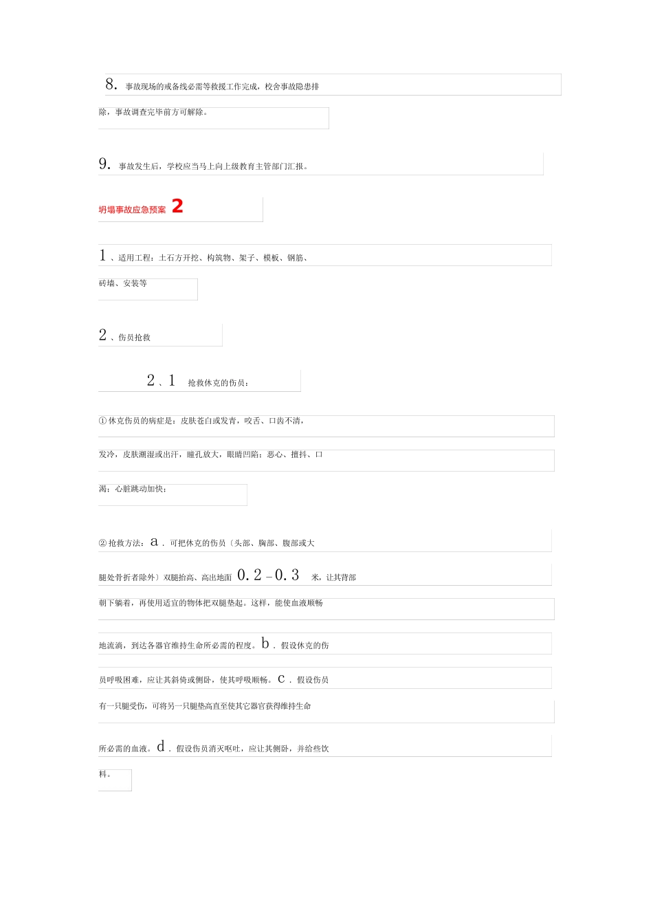 坍塌事故应急预案_第2页
