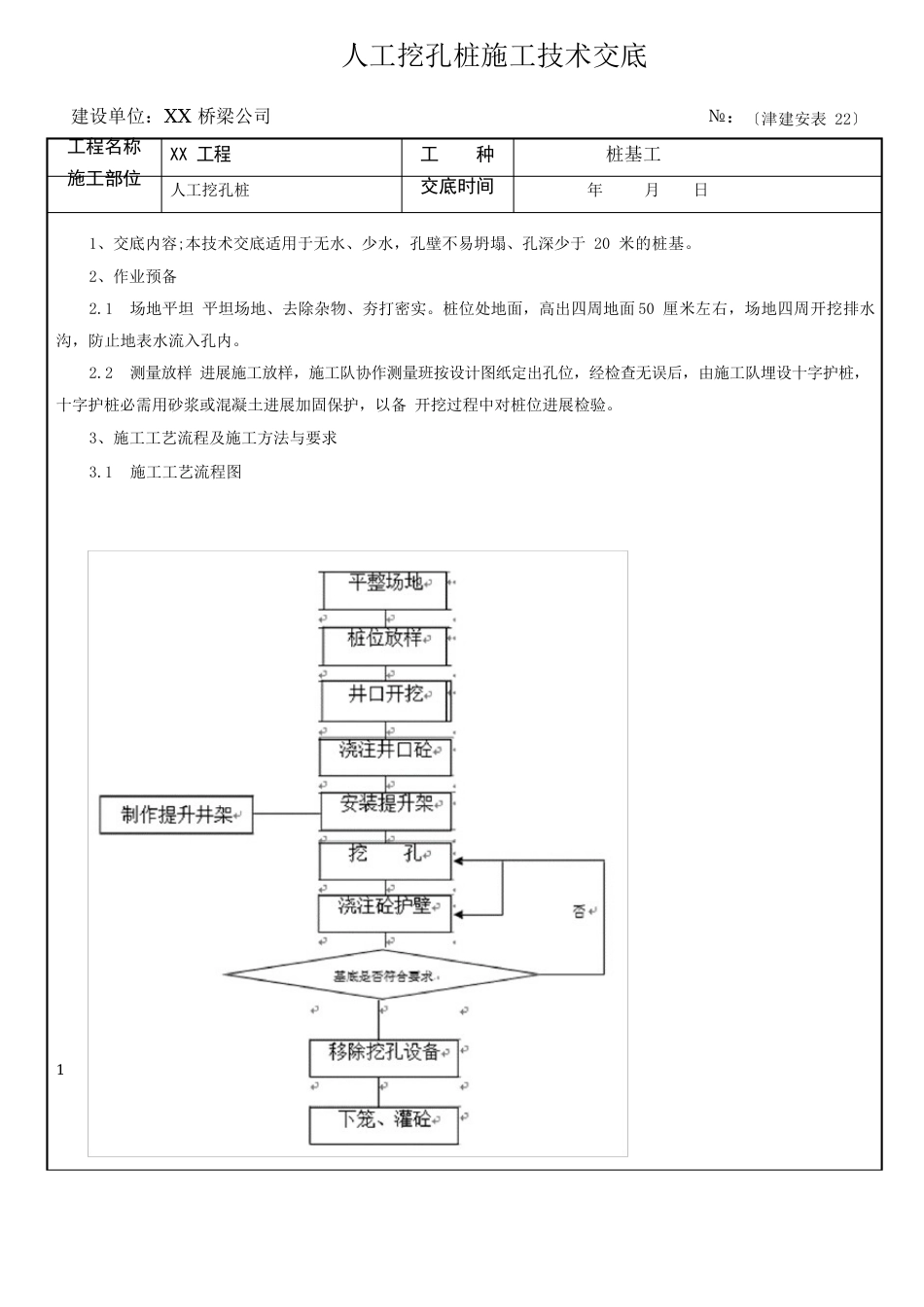 人工挖孔桩施工技术交底_第1页