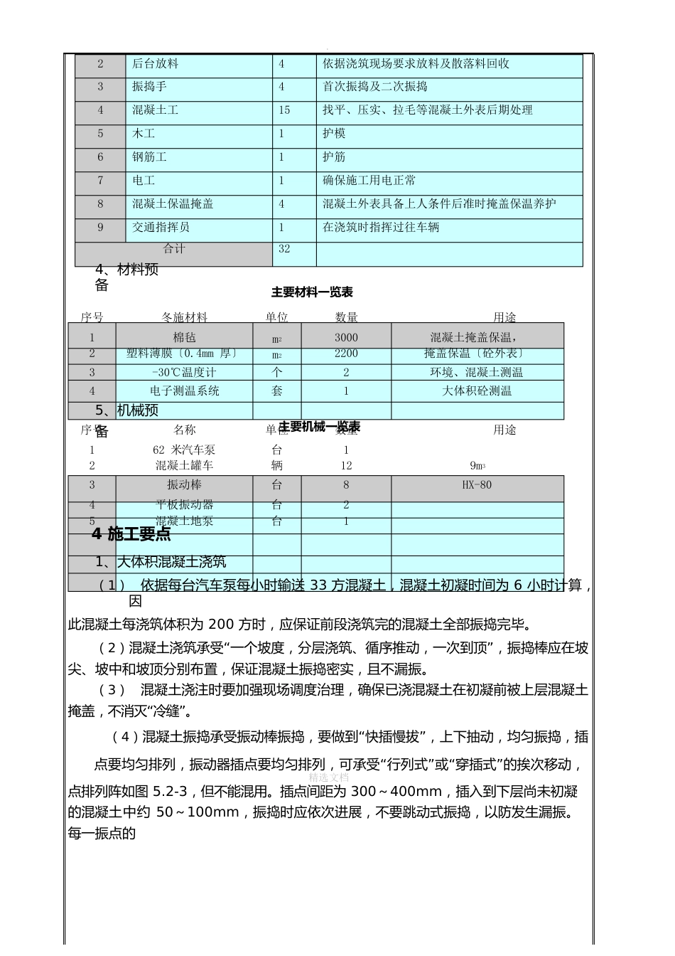 筏板基础大体积混凝土施工技术交底_第3页