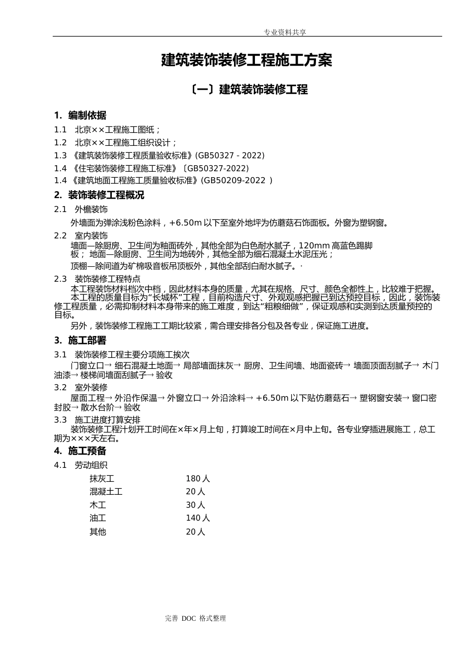 建筑装饰装修工程施工组织方案_第1页