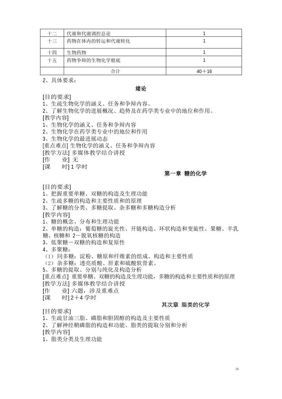 生物化学课程教学大纲_第2页