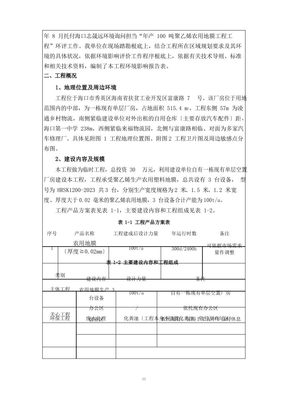 年产100吨聚乙烯农用地膜项目环境影响报告表_第2页