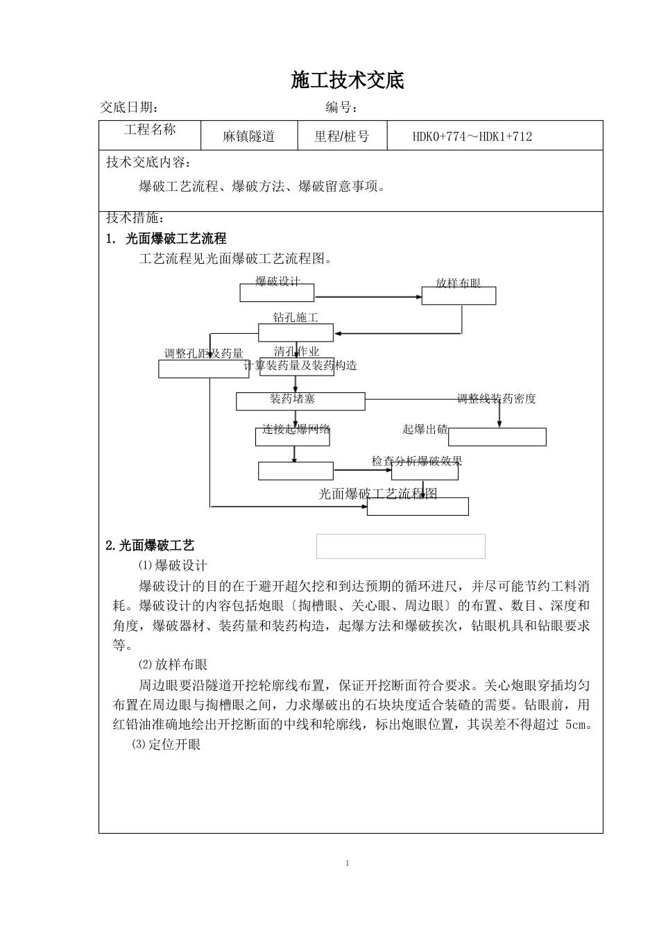 隧道爆破技术交底_第1页