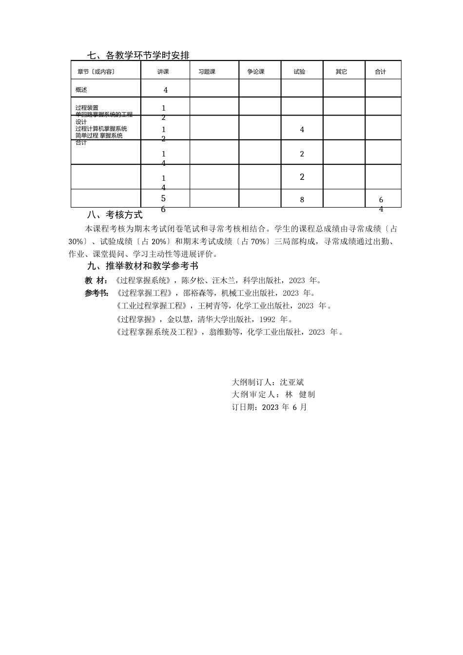 《过程控制系统》课程教学大纲_第3页