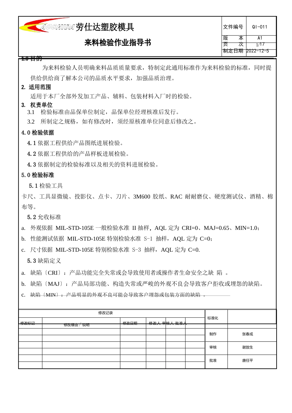 来料检验作业指导书_第1页