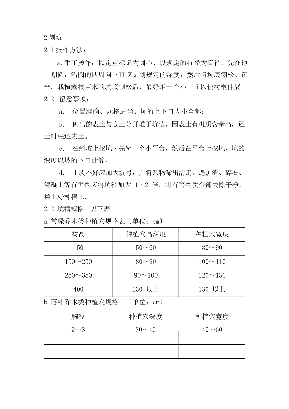 乔、灌木的施工方法及施工技术措施：_第2页