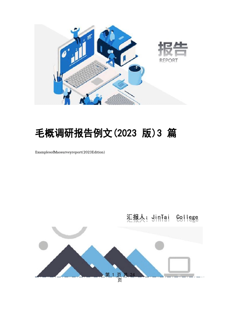 毛概调研报告例文(2023年版)_第1页