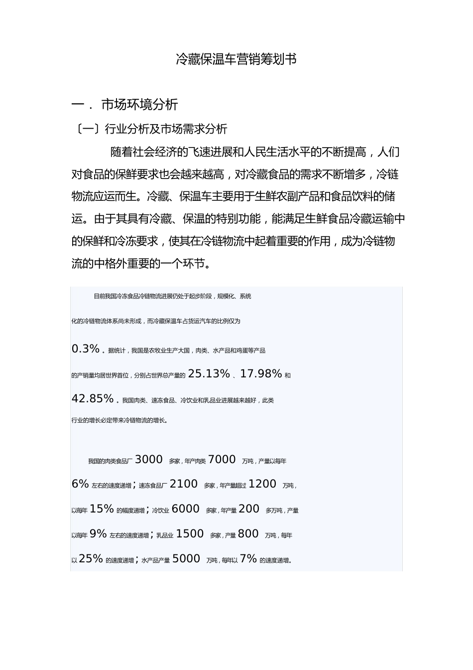 冷藏保温车营销策划书_第1页