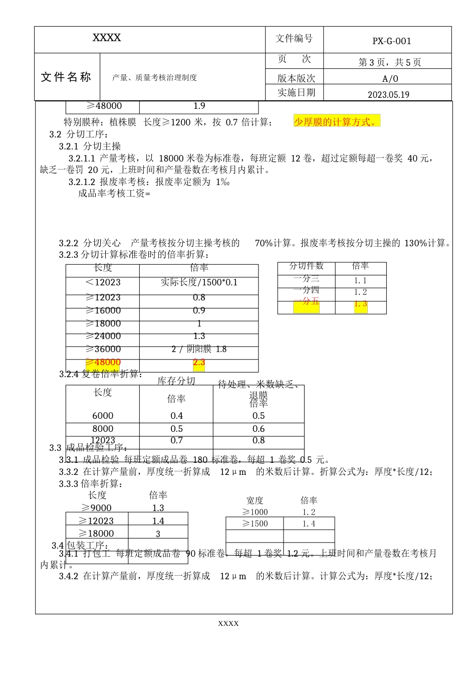 产量、质量考核管理制度_第3页