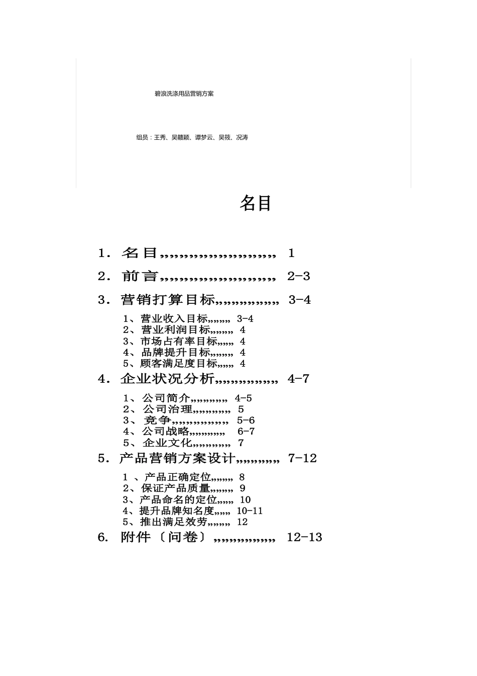 碧浪市场营销方案_第1页