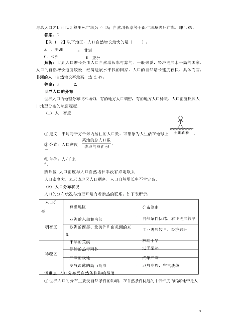 七年级地理上册：人口与人种基础知识点解析新人教版_第3页