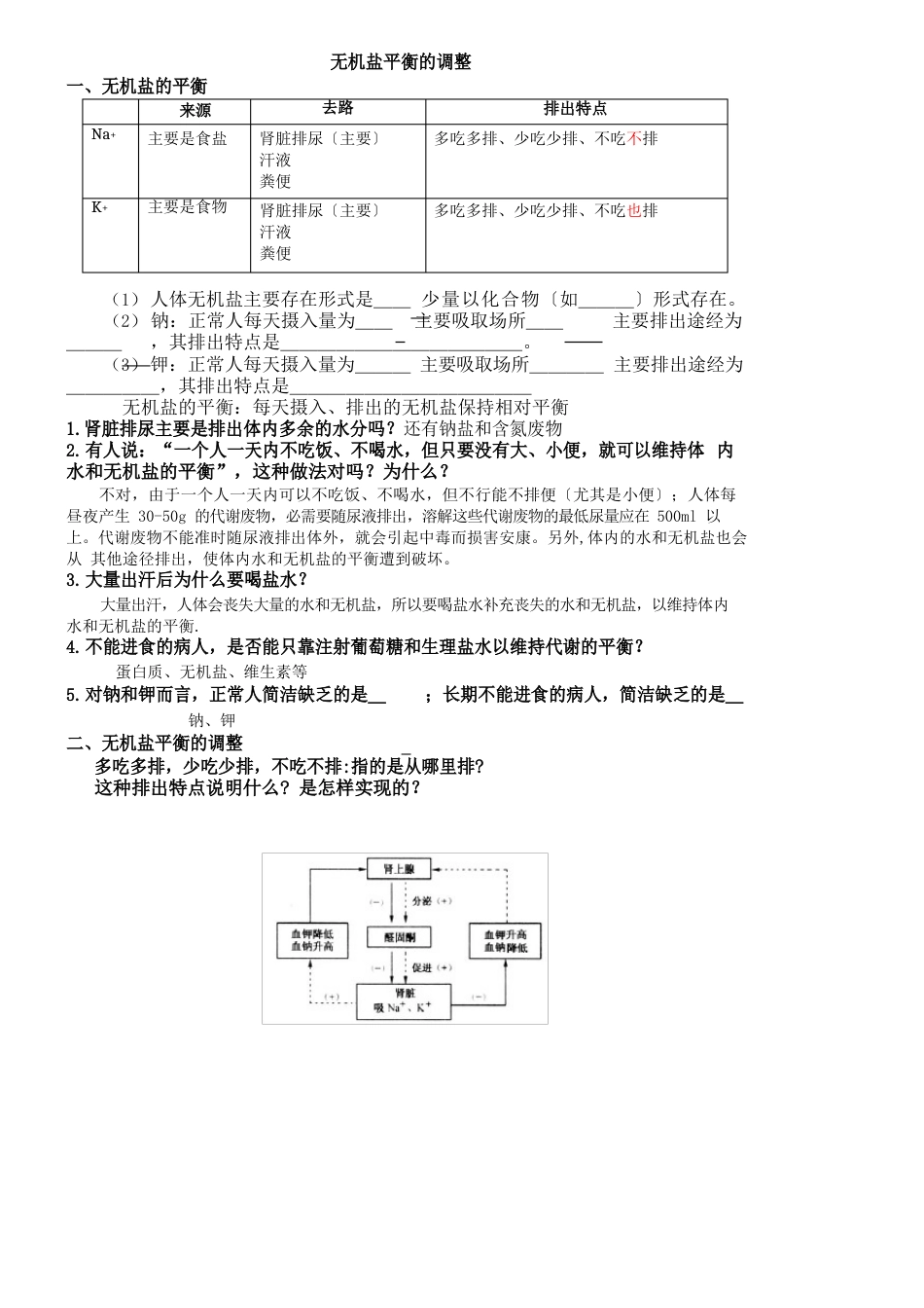 无机盐平衡学案_第1页