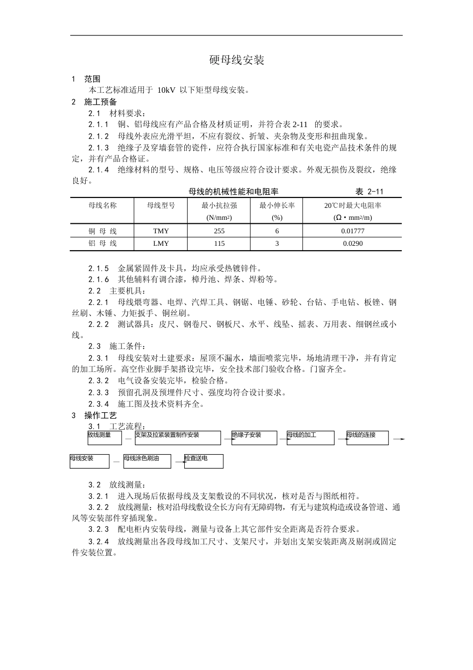 硬母线安装工艺_第1页