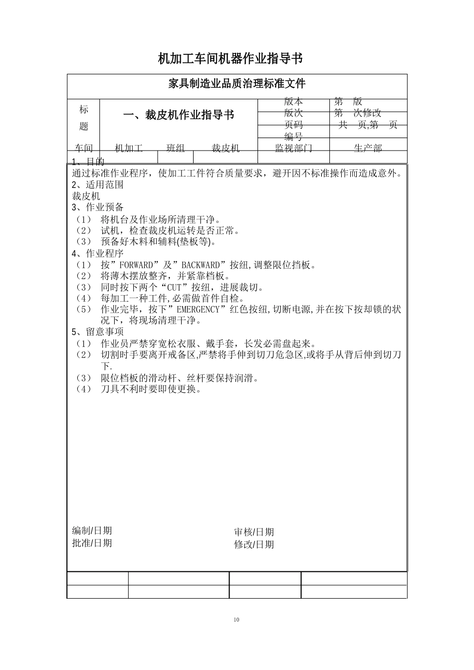 家具生产机加工车间机器作业指导书_第1页