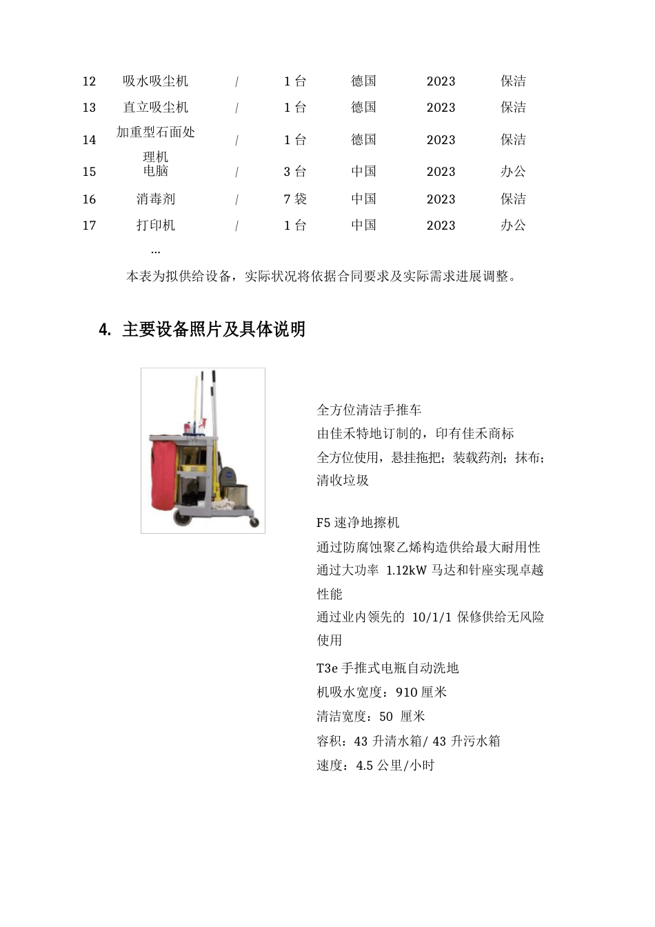 园区物业服务拟投入的人员及设备_第3页