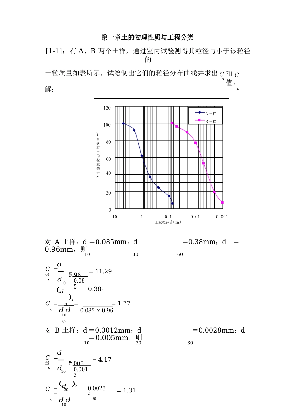 土力学(河海大学第二版)第1章答案_第1页