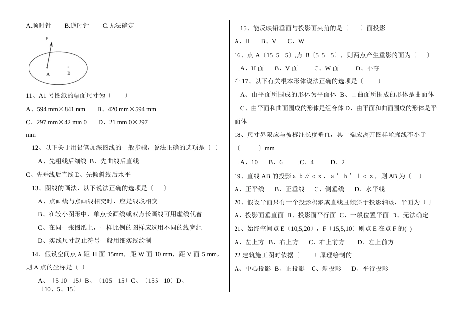 建筑专业月考试题_第2页