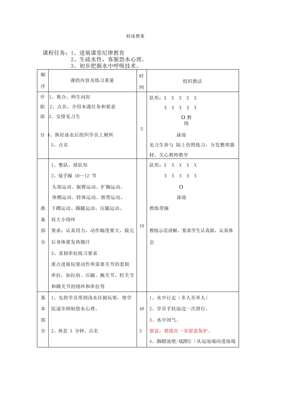 《蛙泳》优质教案_第1页