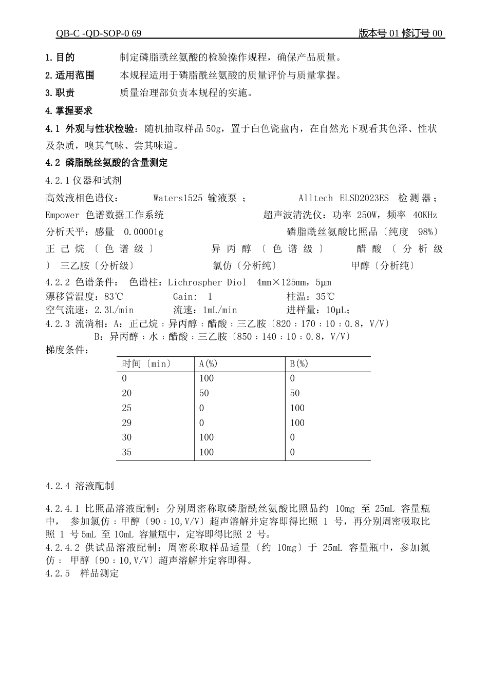 磷脂酰丝氨酸检验操作规程_第1页