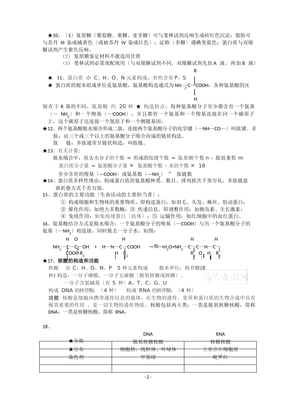 高中生物分子与细胞知识点总结_第2页