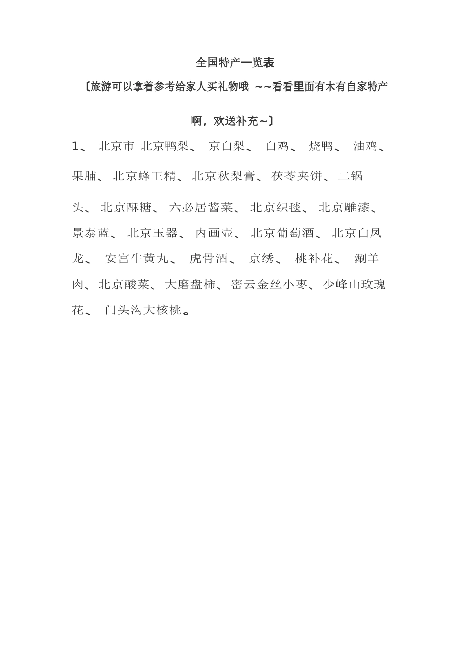 中国各地特产_第1页