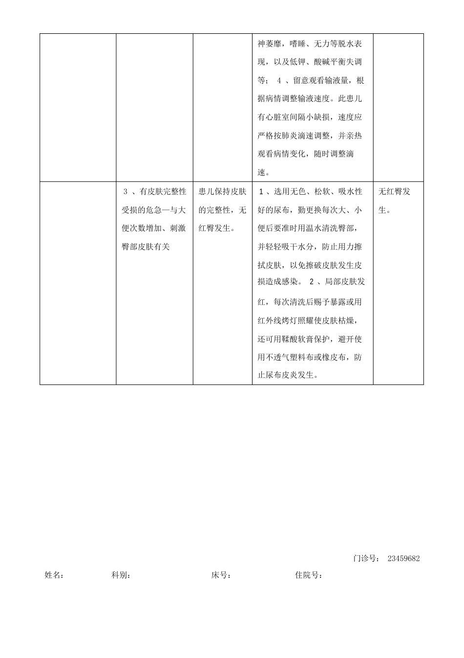 护理查房记录急性腹泻病_第3页