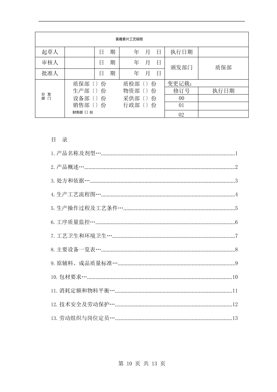 氯霉素片工艺规程_第1页