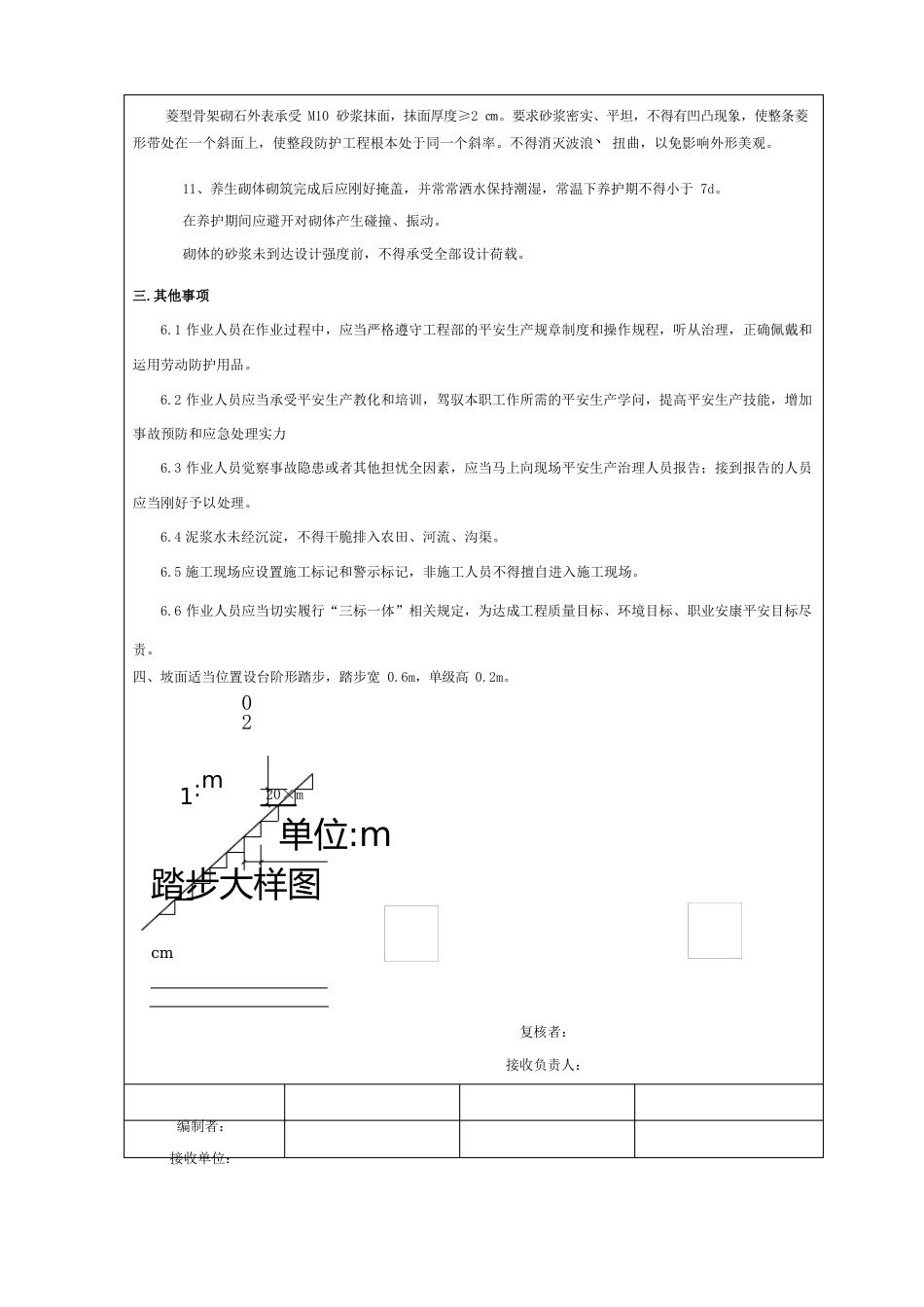 浆砌片石(菱形)骨架护坡施工技术交底_第3页