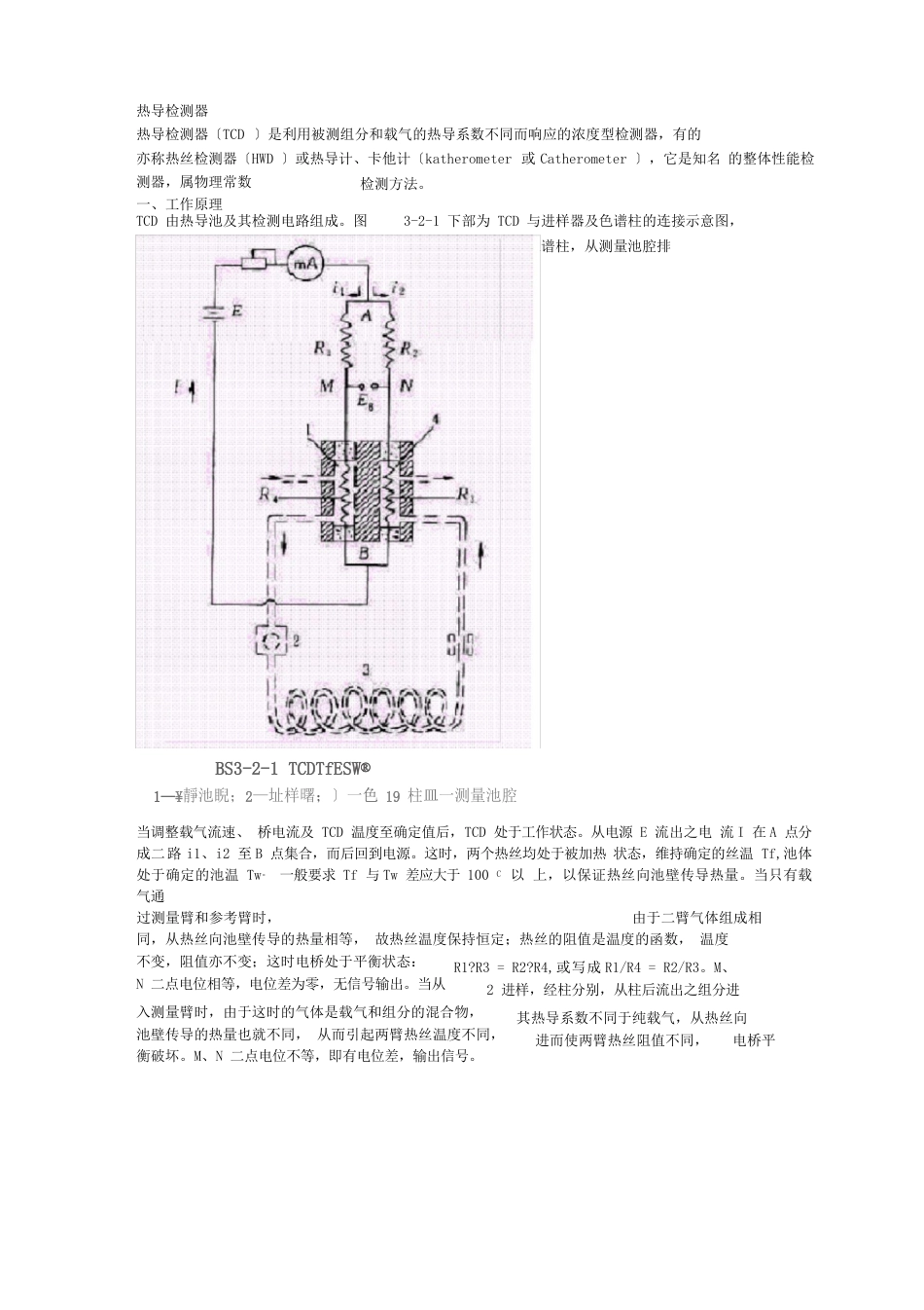 热导检测器(TCD)工作原理、结构组成及检测条件_第1页