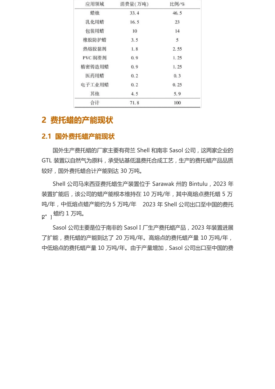 费托蜡市场分析与展望_第3页