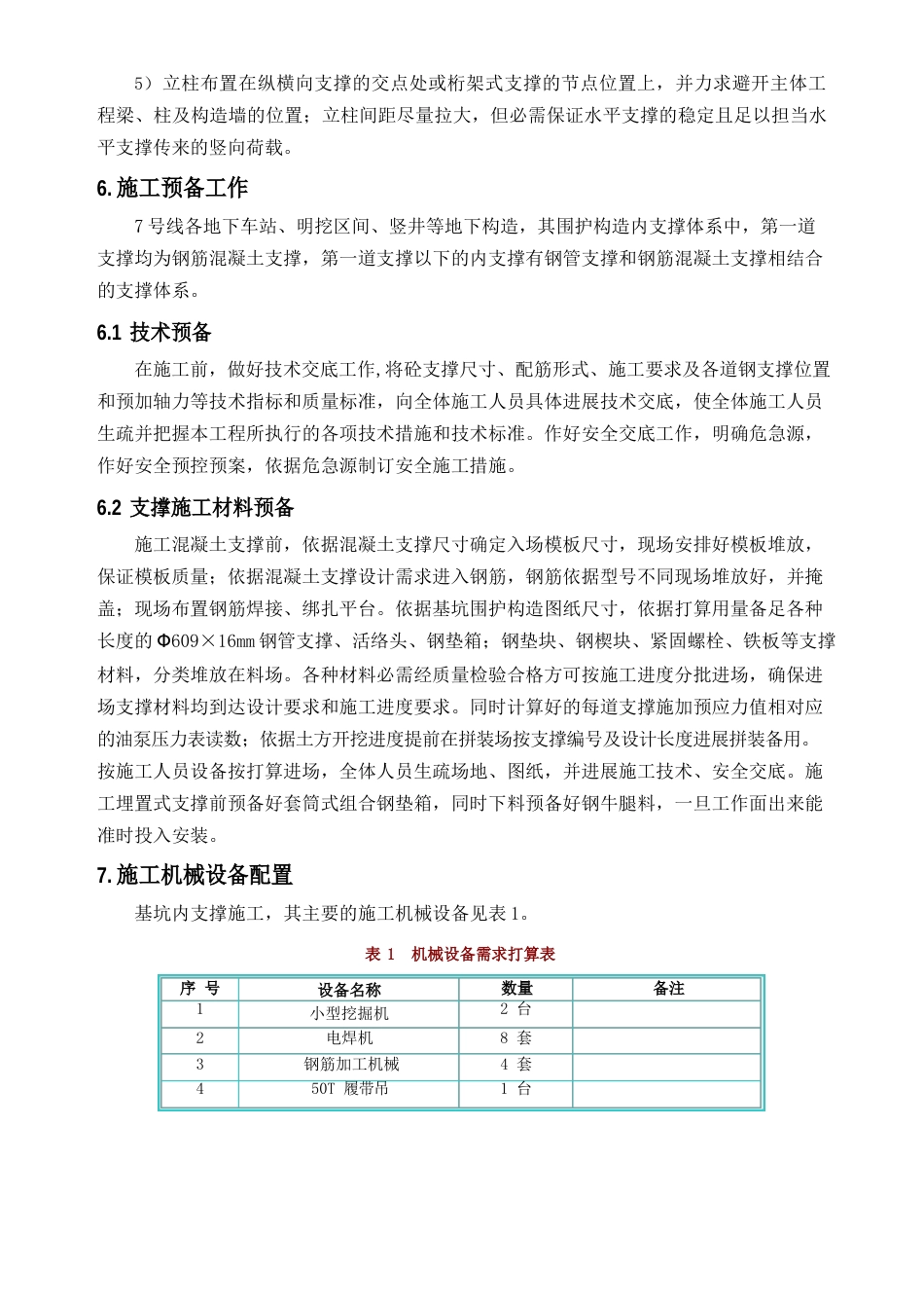 基坑内支撑施工作业指导书_第3页