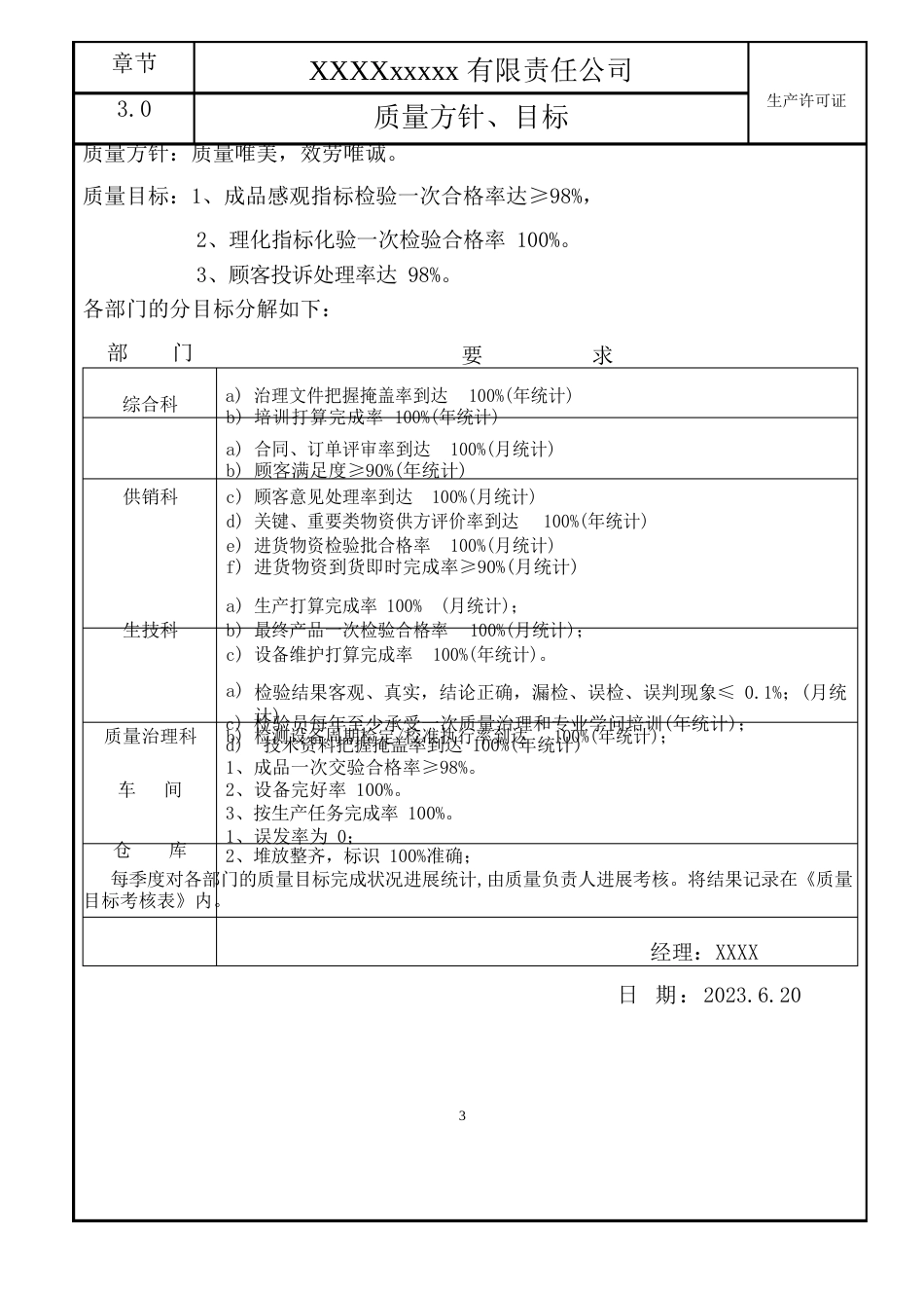 质量手册(纯净水)_第3页