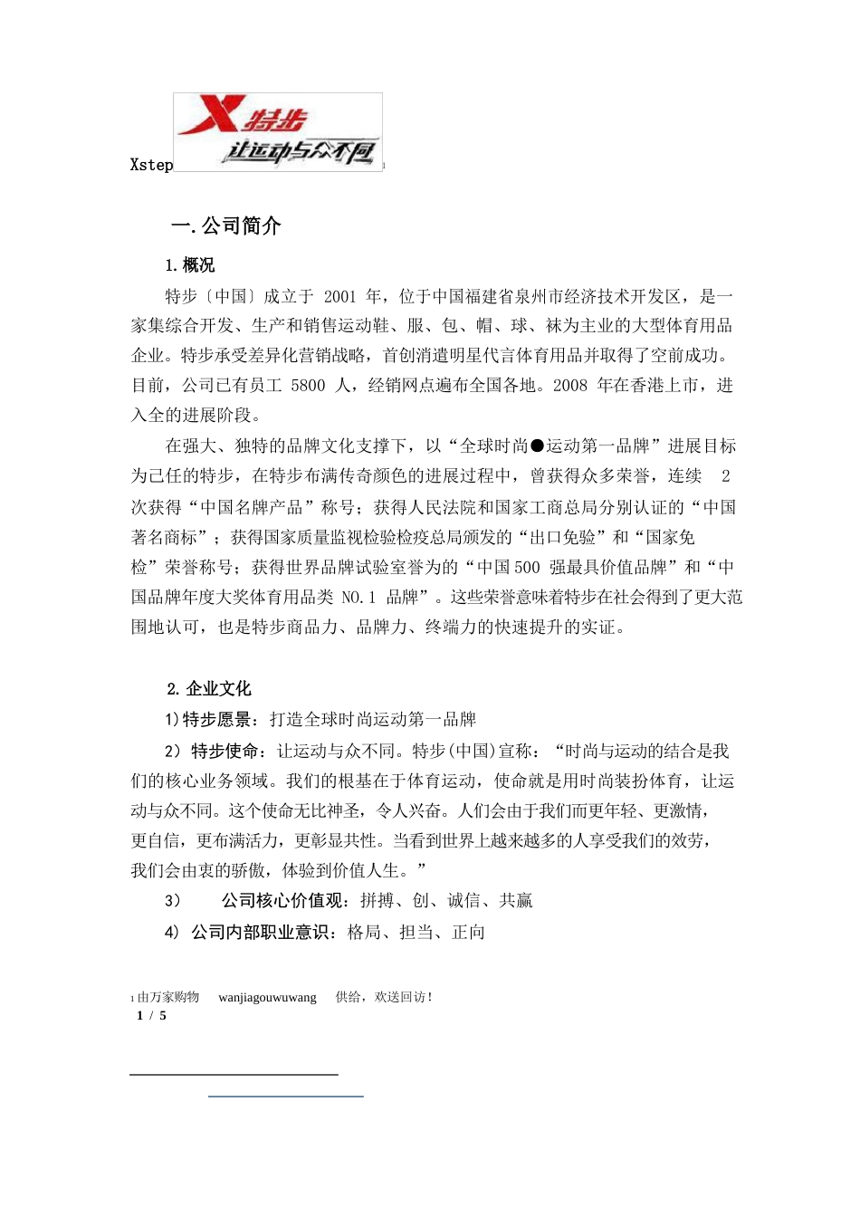 特步(中国)有限公司分析_第1页