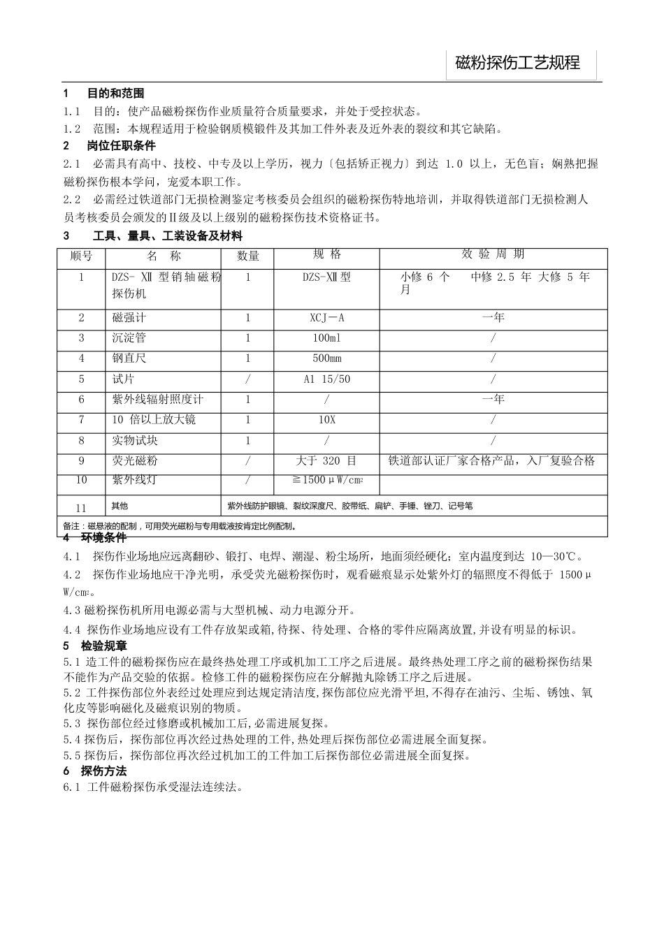 磁粉探伤工艺规程-2022年_第2页