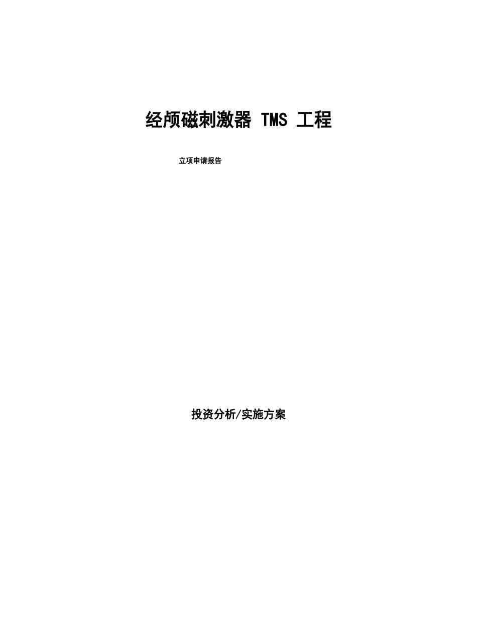 经颅磁刺激器TMS项目立项申请报告_第1页