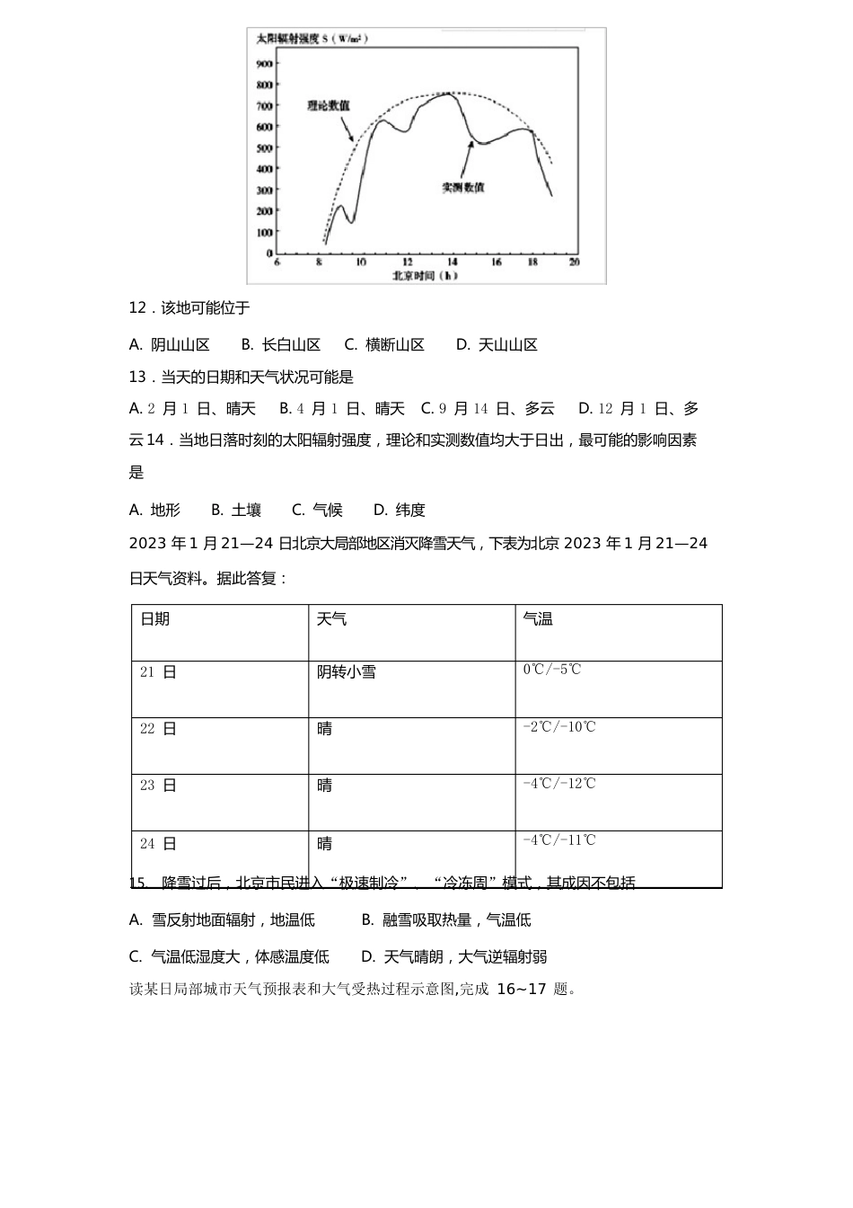 大气的受热过程(基础题)_第3页